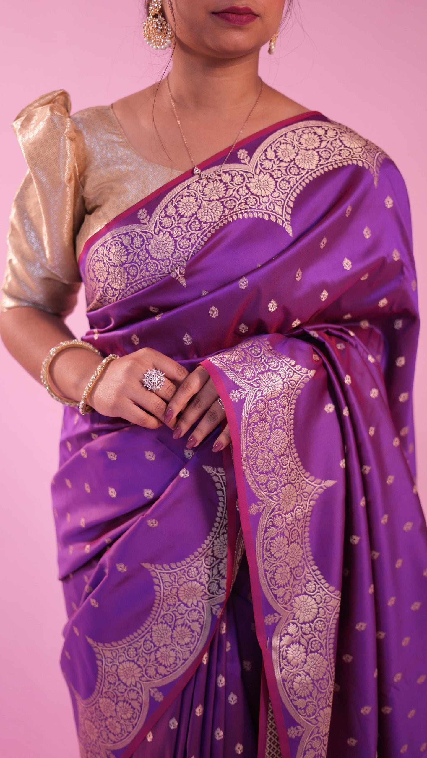 Banarasi rang kart saree