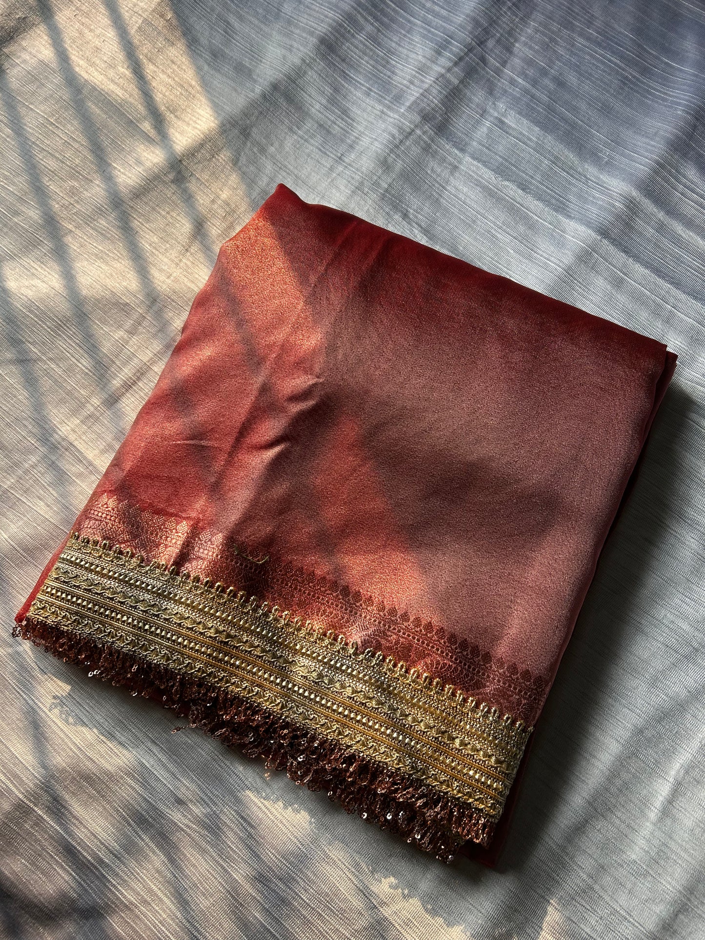 sari de seda de pañuelo rojo bollywood senset