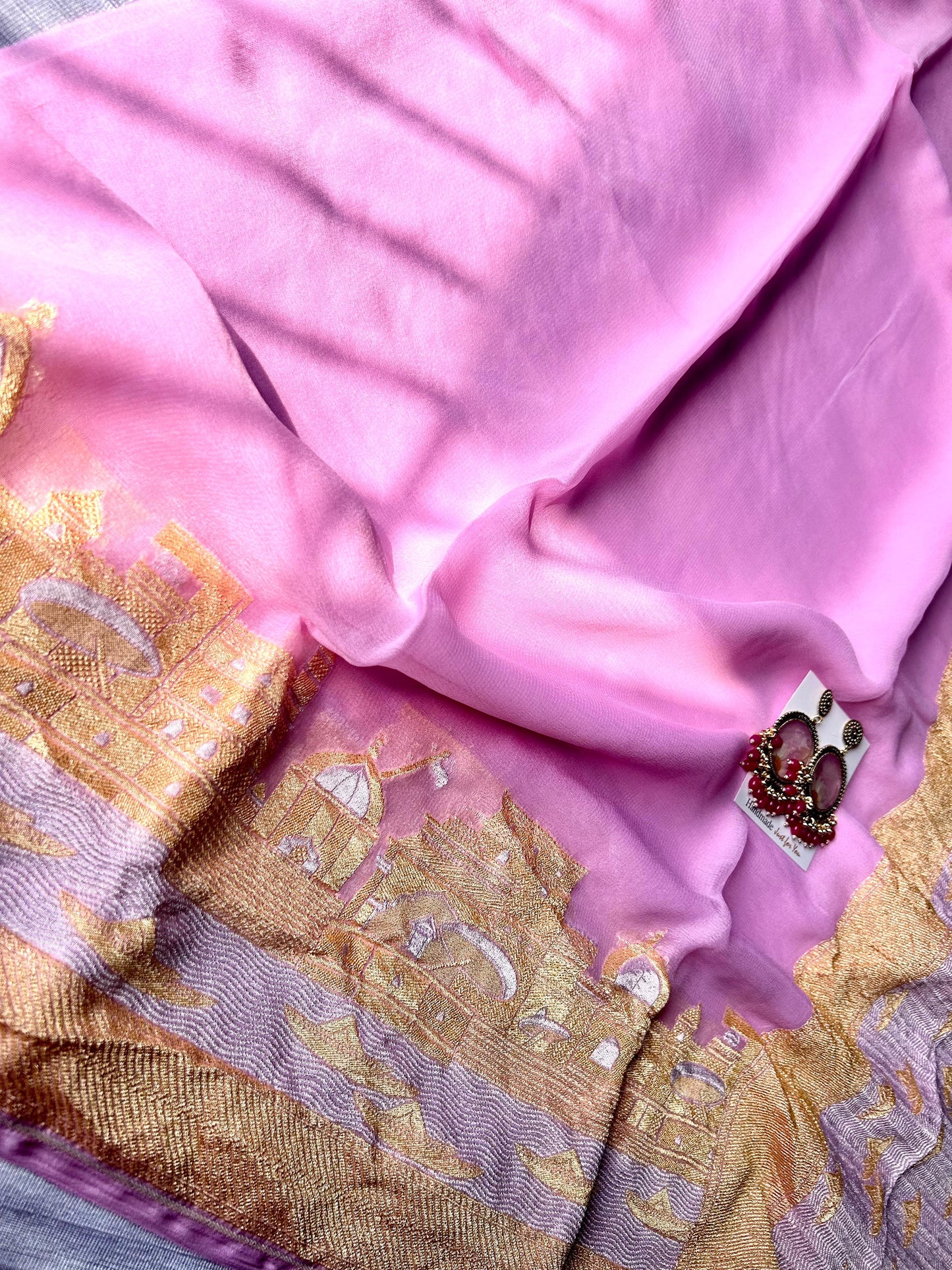Banarasi Ghat Baby Pink Saree