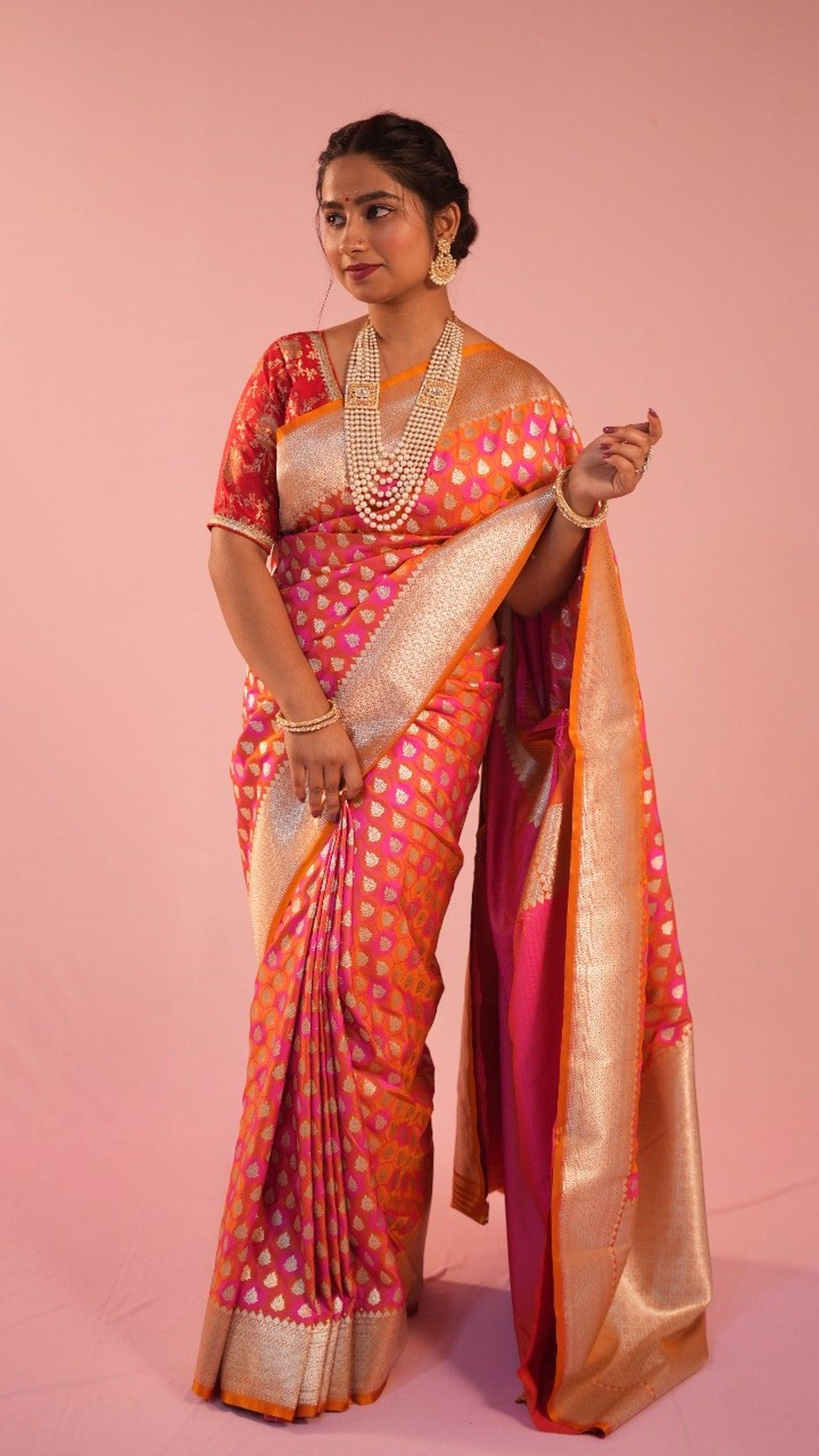 Banarasi HoneyComb Rangkart Saree