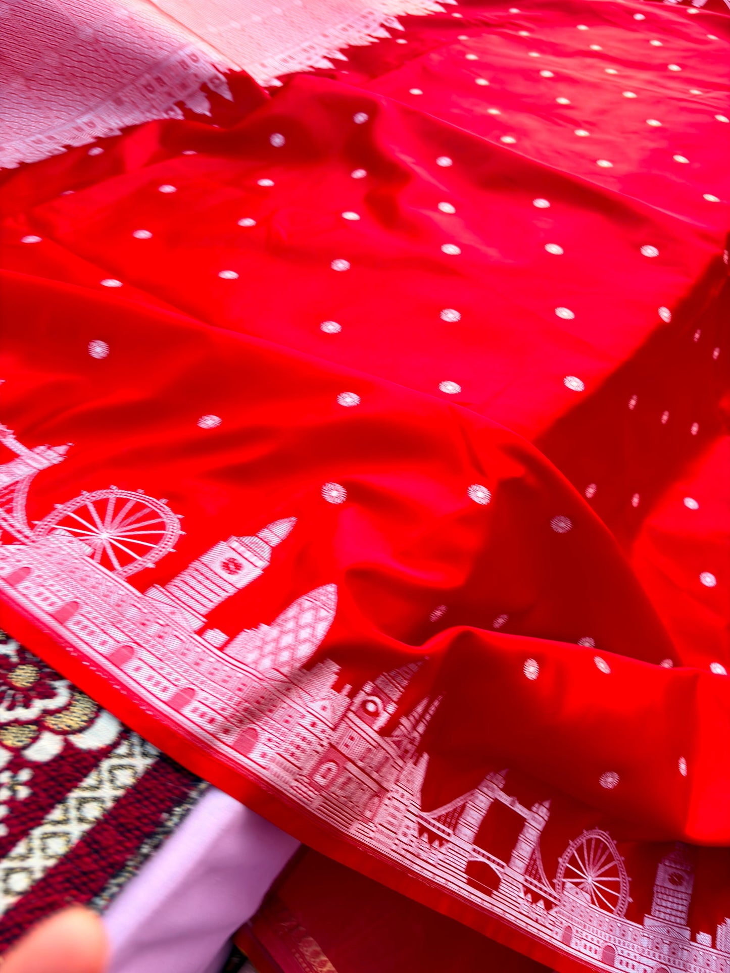 London Skyline Banarasi Mashru Silk Saree | Limited Edition