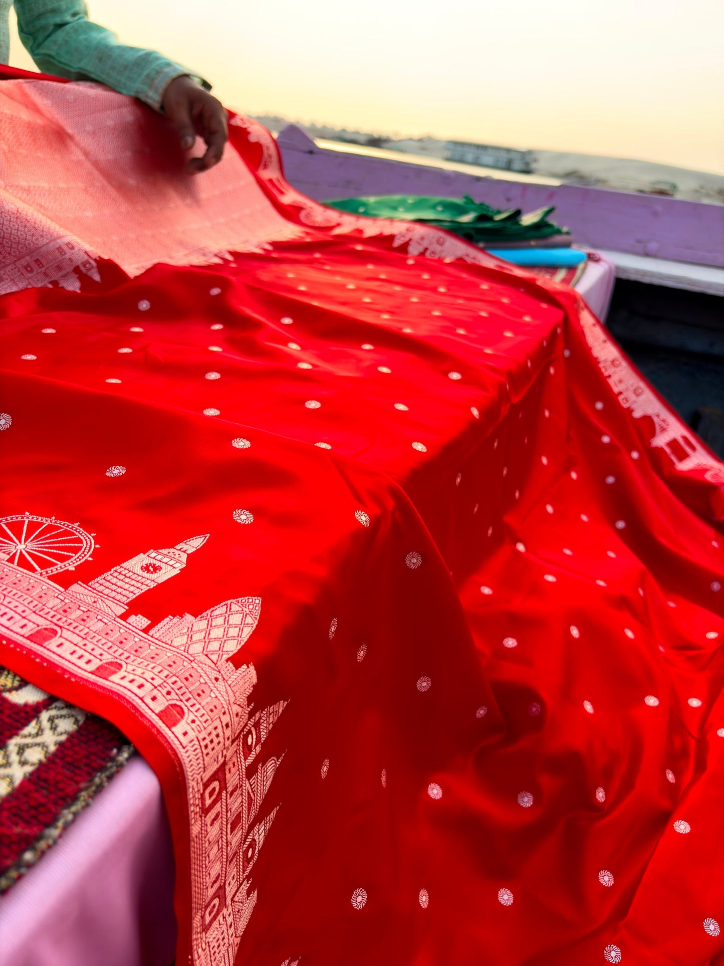 London Skyline Banarasi Mashru Silk Saree | Limited Edition