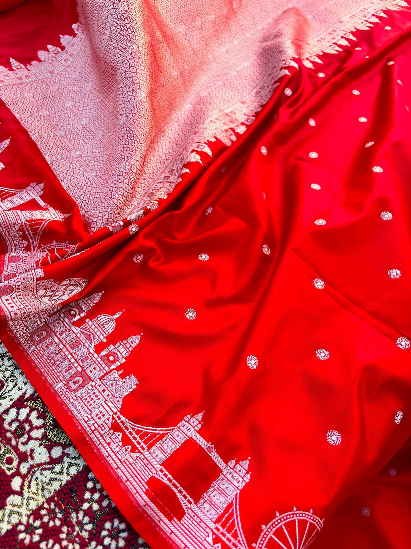 London Skyline Banarasi Mashru Silk Saree | Limited Edition