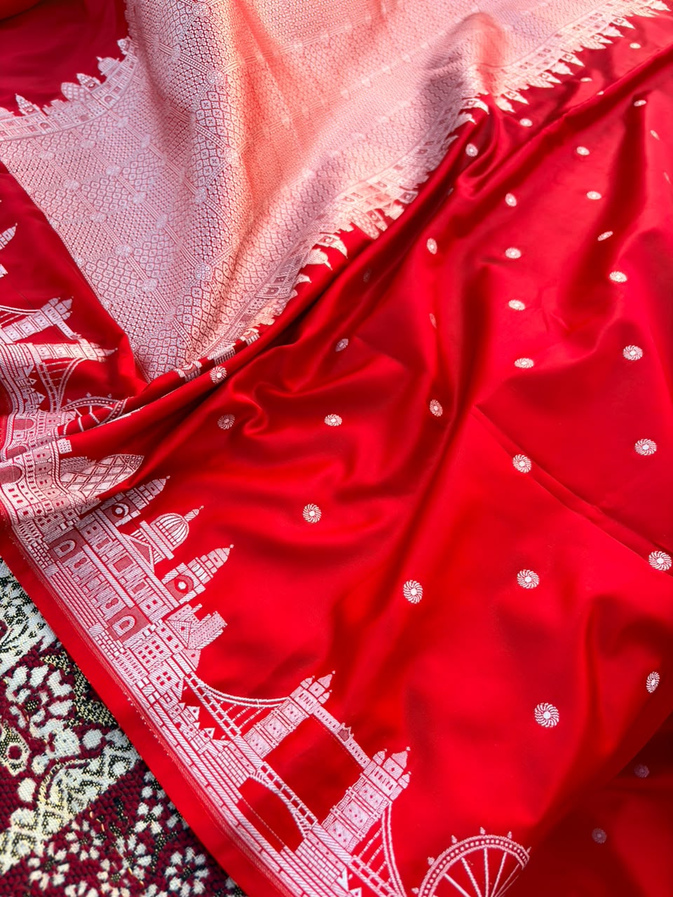 London Skyline Banarasi Mashru Silk Saree | Limited Edition