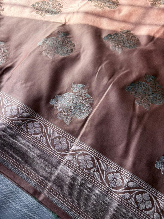Camel Copper Sona Rupa Mashru Silk Saree | Double Zari | Banarasi Handloom
