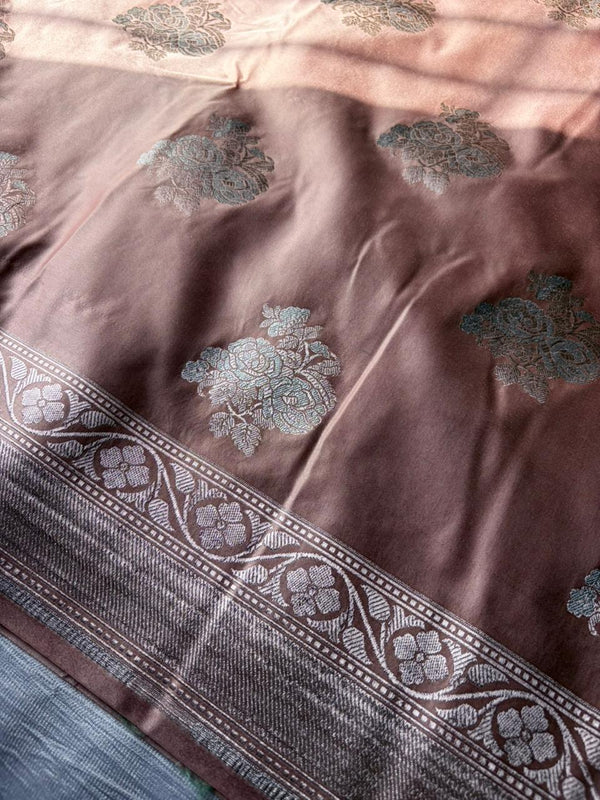 Camel Copper Sona Rupa Mashru Silk Saree | Double Zari | Banarasi Handloom