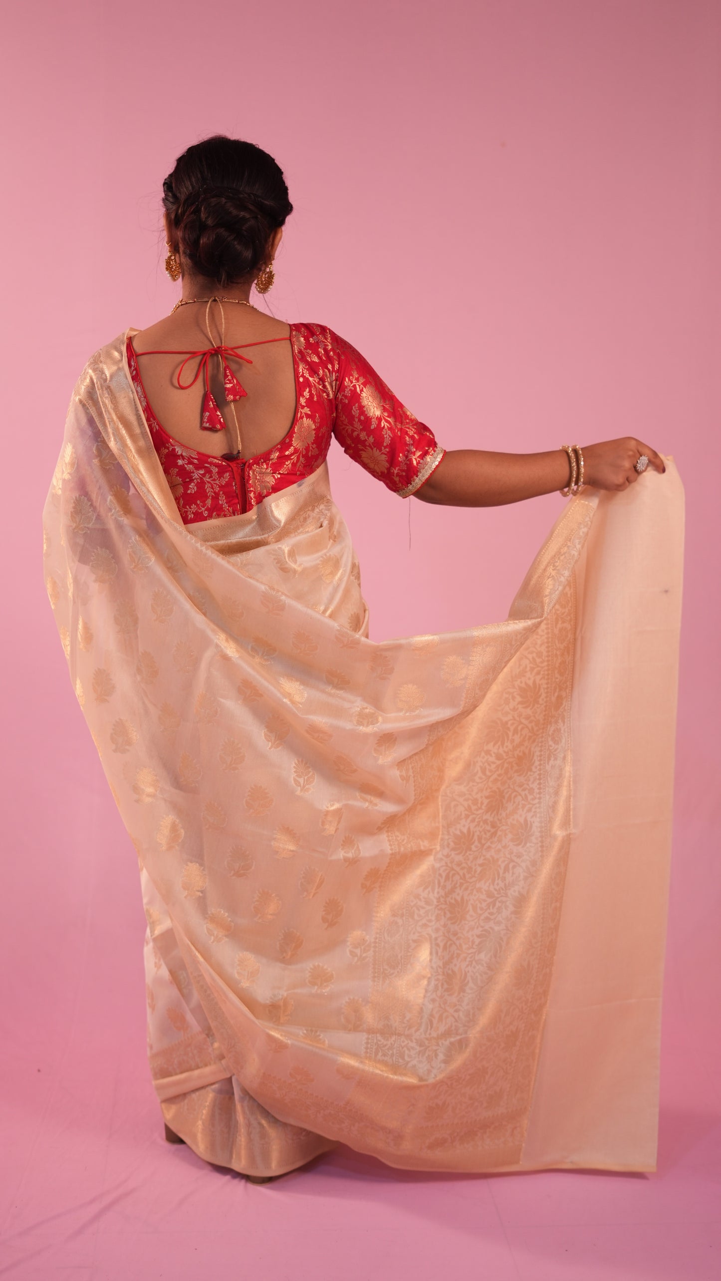Black georgette meena Kari saree