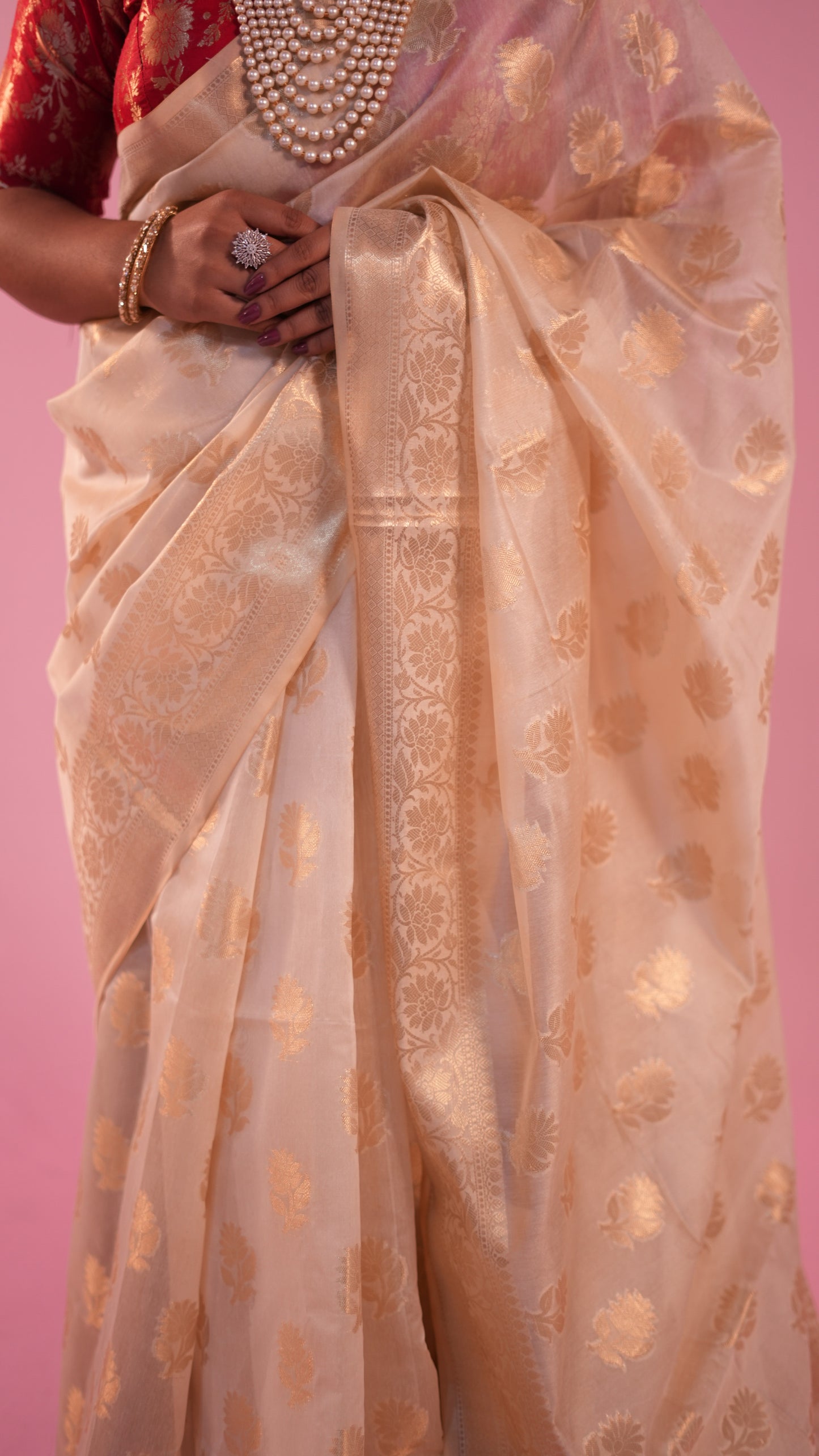 Black georgette meena Kari saree