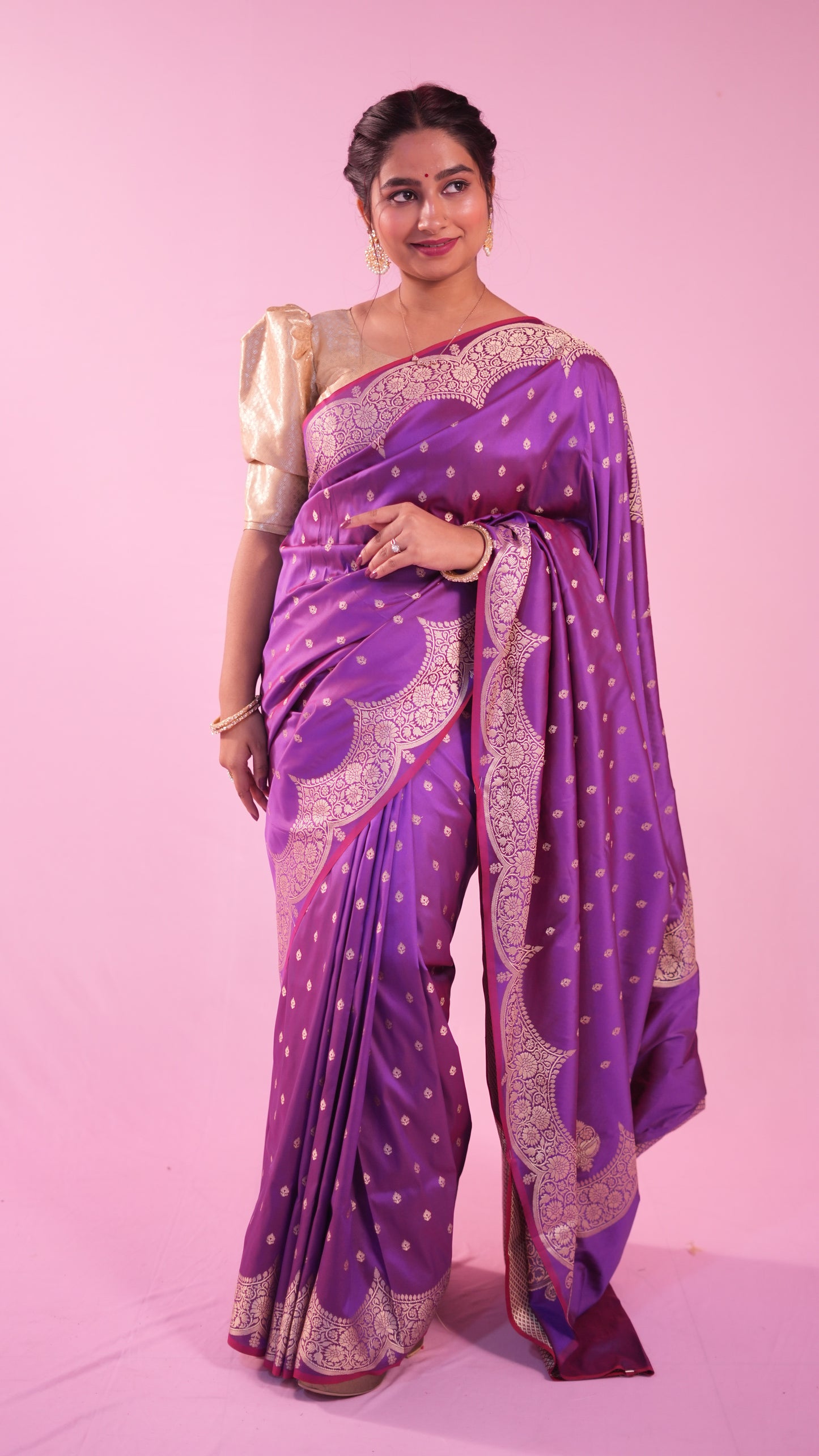 Banarasi rang kart saree