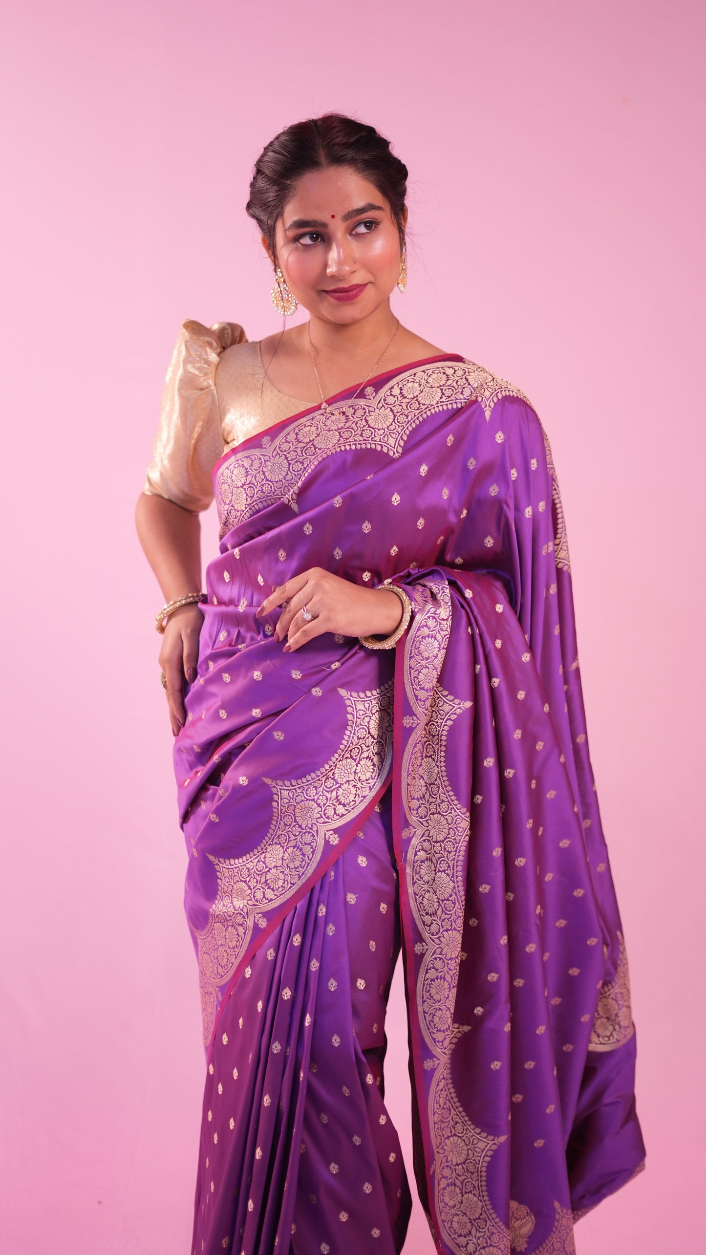 Banarasi rang kart saree