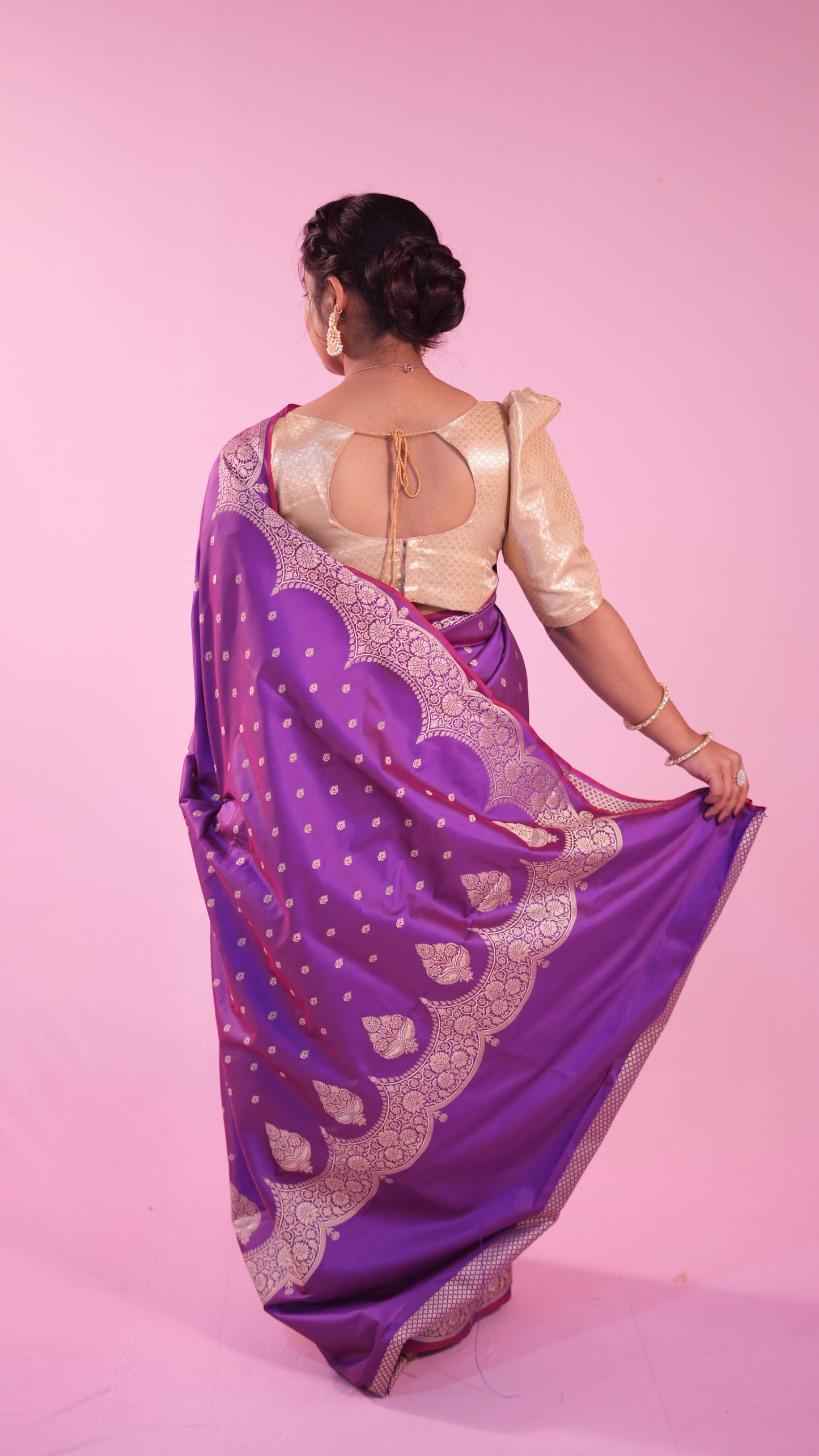 Banarasi rang kart saree