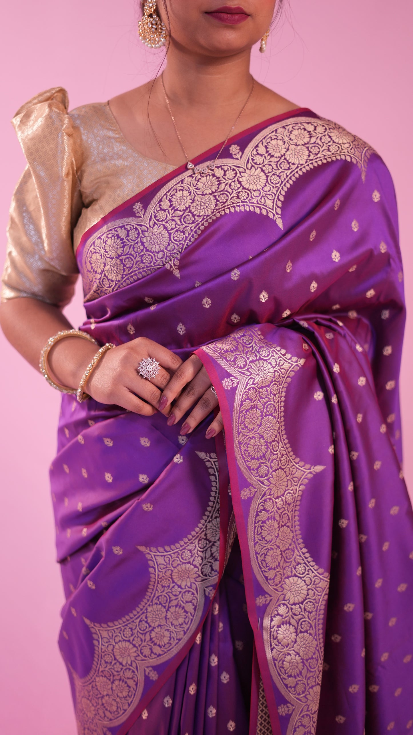 Banarasi rang kart saree