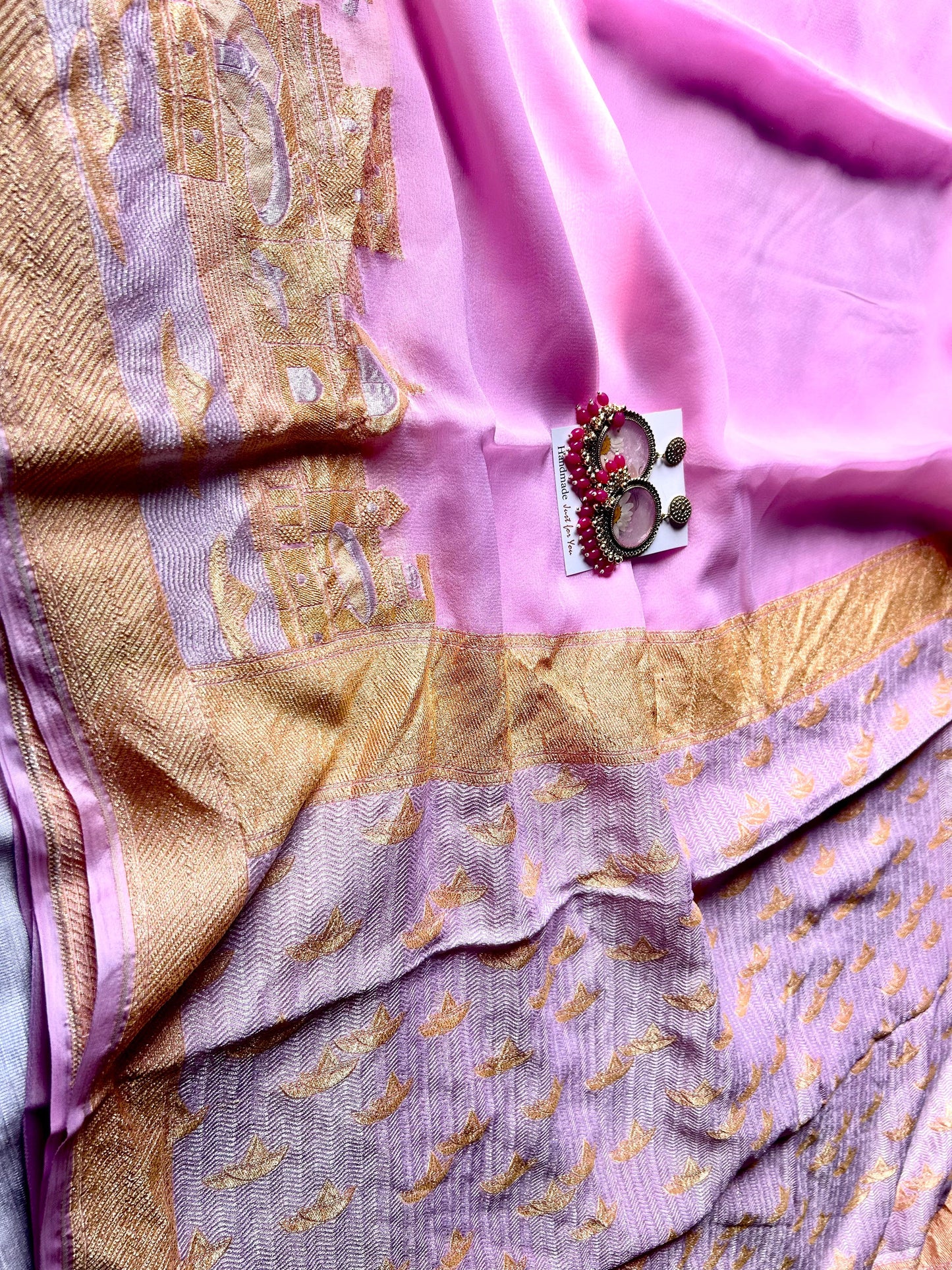 Banarasi Ghat Baby Pink Saree