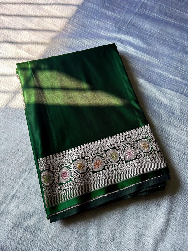 Elegant Bottle Green Saree