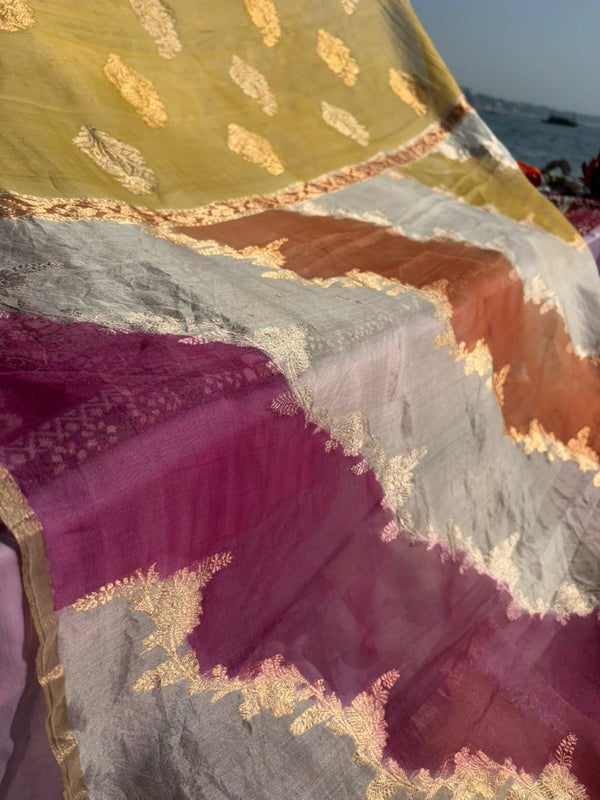 Designer Organza Handloom Saree – Rangkat Half & Half Concept | Sona Rupa Zari | Premium Banarasi Saree