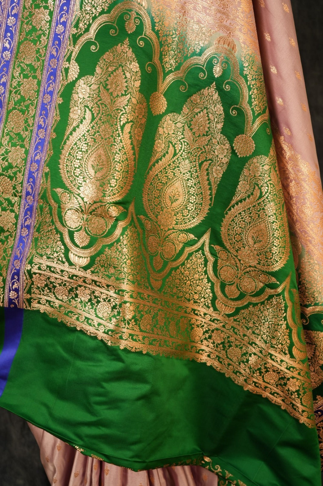 3D Dye Lavender Saree in Katan Satin Silk with Traditional Butti Design