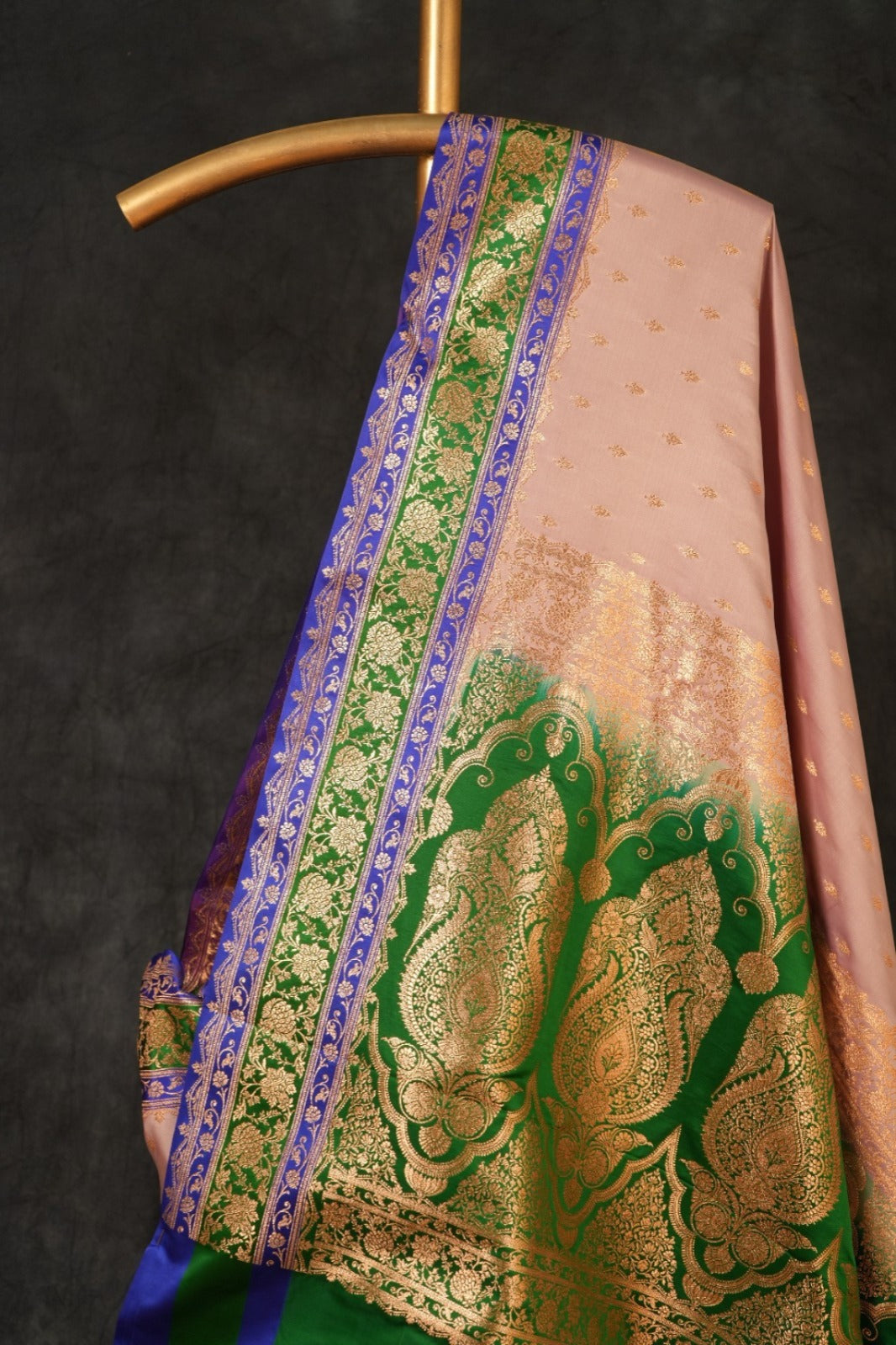 3D Dye Lavender Saree in Katan Satin Silk with Traditional Butti Design