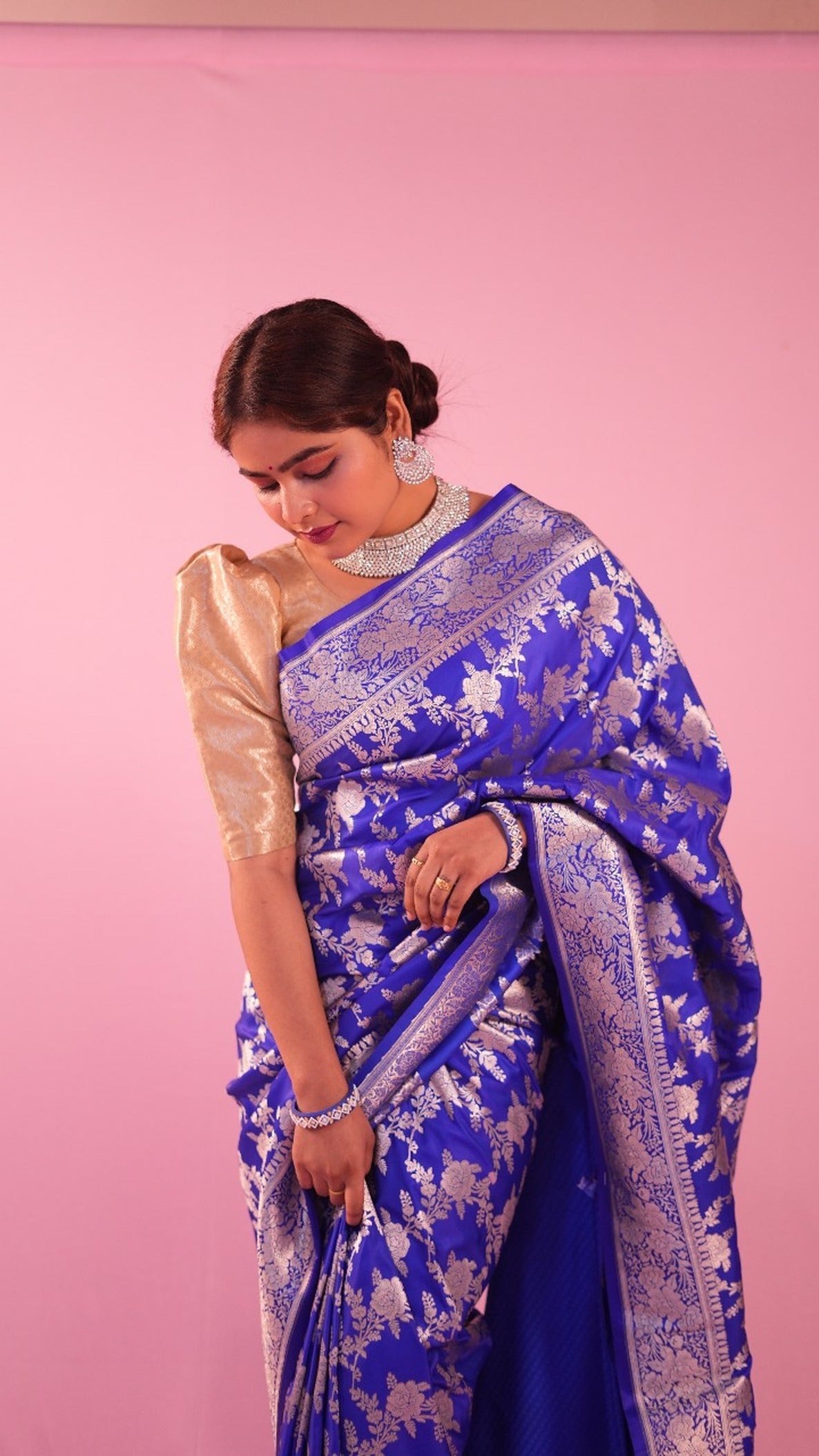 Banarasi Royal Blue Persian Jall