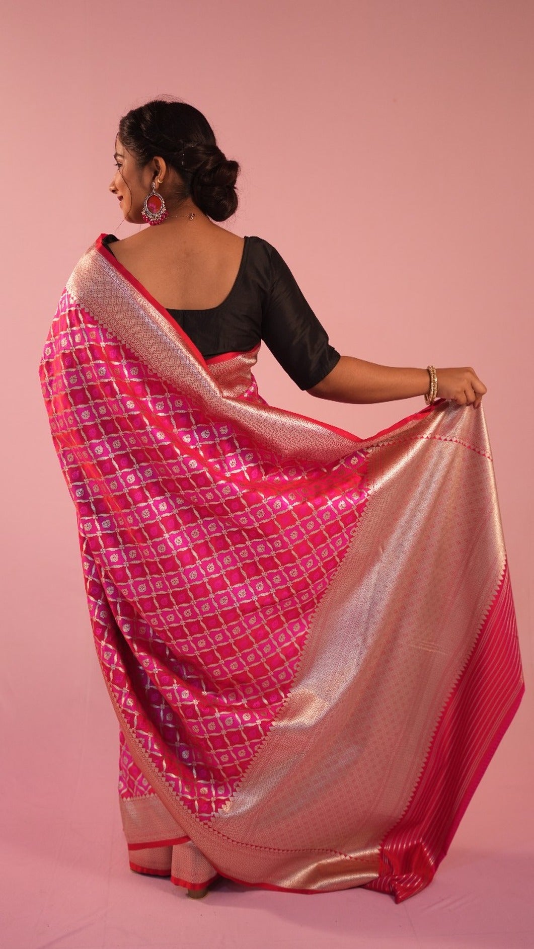 Hot pink rang kart saree