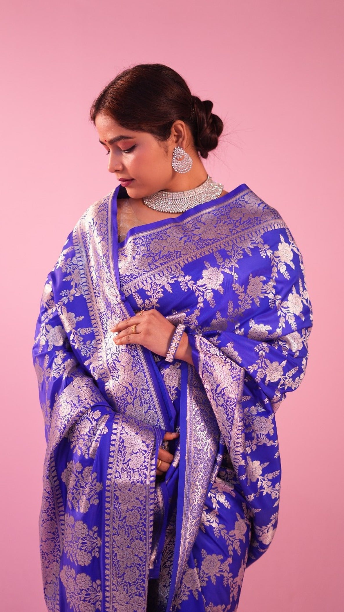 Banarasi Royal Blue Persian Jall