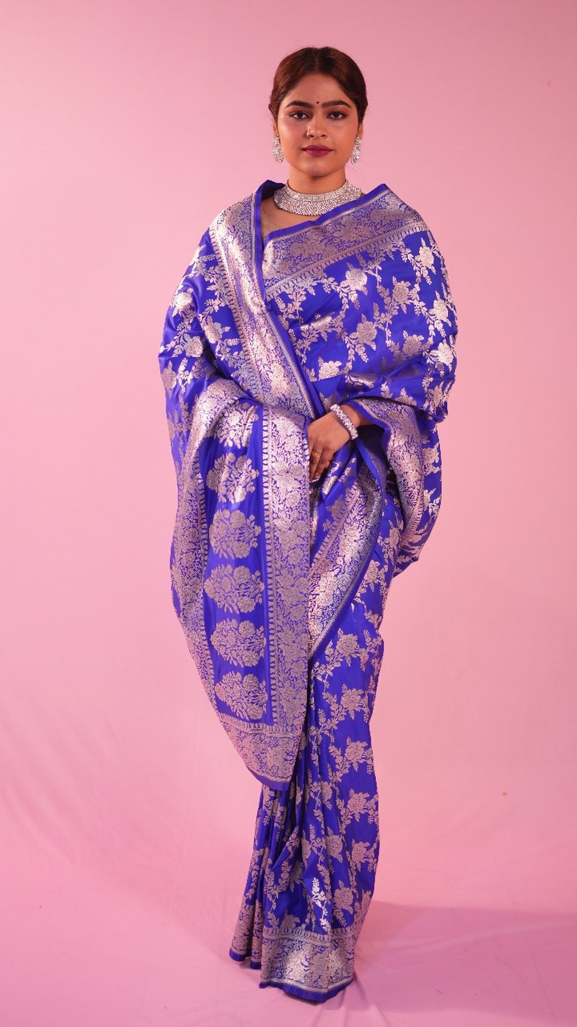 Banarasi Royal Blue Persian Jall